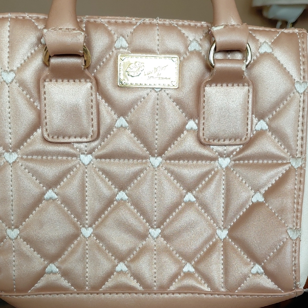 Betsey Johnson Tan Quilted Satchel
